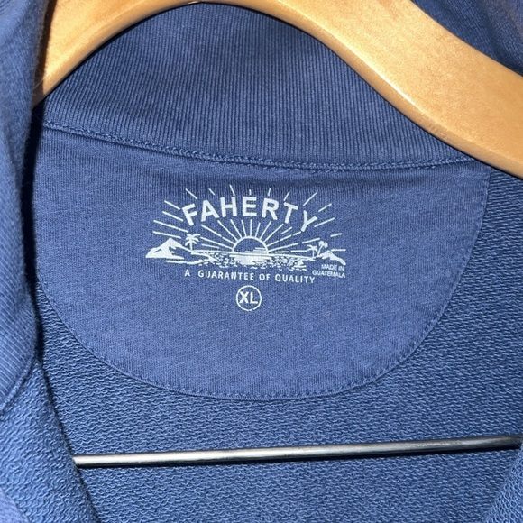 Faherty Charleston Long-Sleeve Terry Quarter Zip Size XL - Picture 8 of 9